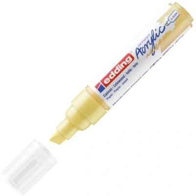 Image of edding 5000 acrylic marker broad pastel yellow 1 waterproof paint chisel nib 5 10 mm pen for drawing on canvas, art paper and wood markers pebbles