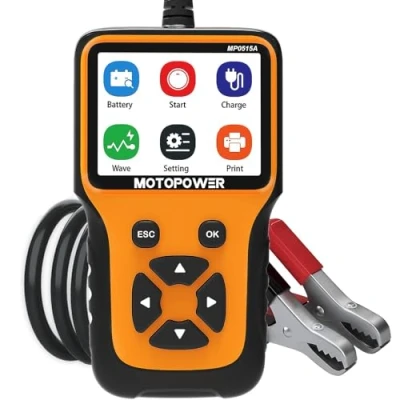 Image of MOTOPOWER MP0515A 12V Car Battery Tester Automotive 100 2000 CCA Load Auto Cranking and Charging System Test Scan Tool Digital Alternator Analyzer