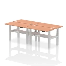 Image of Air B2B 1200x600mm Height Adjustable 4P Bench Desk CP Beech/Silver