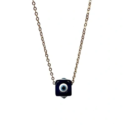 Image of VIE Evil Eye Pendant, Cube, Blue