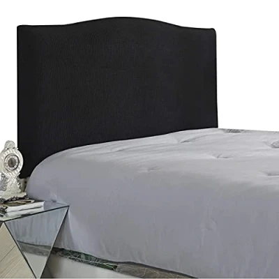Image of GEBIN Stretch Solid Color Headboard Slipcover, Bed Cover Protector Slipcover for Dustproof Single Double King (Black,220CM)