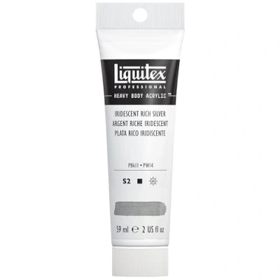 Image of Liquitex Professional Heavy Body Acrylic Paint 59 ml tube, Iridescent Rich Silver