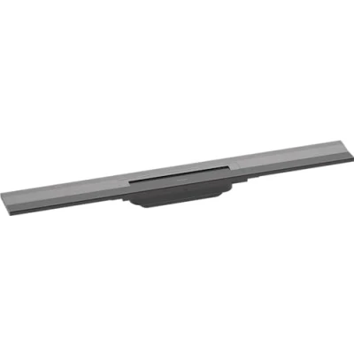 Image of hansgrohe 56050340 RainDrain Flex Complete Set Shower Drain 700 Can be Shortened for Wall Mounting Brushed Black Chrome Channel, 70 cm