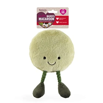 Image of Rosewood Plush &amp; Rope Marcel Macaroon, Interactive Food Dog Toy, 39cm, Green