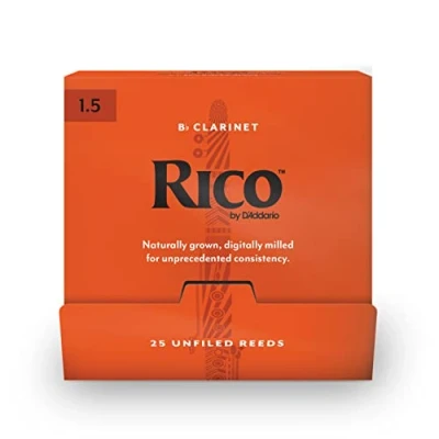 Image of Rico by D&#039;Addario Bb Clarinet Reeds, 1.5, 25 Count Single Reeds