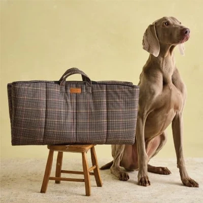 Image of Rosewood Joules Henson Check Travel Mat for Dogs, Portable Outdoor or Indoor Pet Mat, and Adventures, 110 x 68 cm