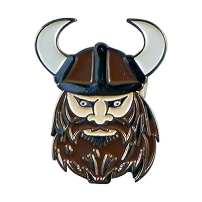 Image of Viking Head Metal Enamelled Pin Badge Lapel XJKB10 56