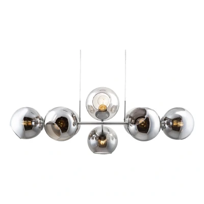 Image of NOWA GmbH Pilar glass pendant light, 8 bulb, smoky grey