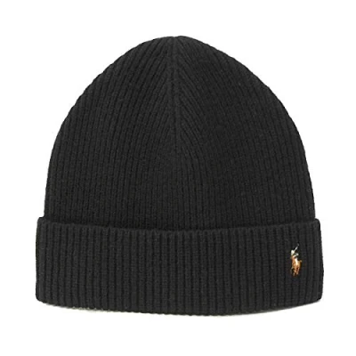 Image of Polo Ralph Lauren Merino Wool Watch Cap Hat Beanie Black