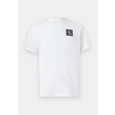 Image of Calvin Klein Jeans Print Tshirt, Men&#039;s, Size: Small, Brilliant white