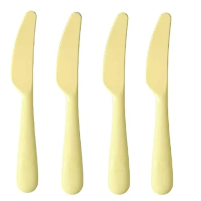 Image of Children Kids Baby Toddler Cutlery Set IKEA Kalas Replacments 4pcs Yellow Knife BPA Free