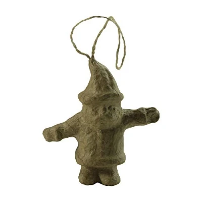 Image of Décopatch Ref NO023O Santa Bauble Papier Maché Object to Decorate 3.5 x 8 8cm with Papers &amp; PaperPatch Glue, Glitter, Paints