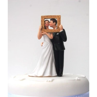 Image of DreamWedding UK Wedding Cake Toppers/Bride and Groom Figures/Sitting/Standing, Artificial Resin, Number 5, 5 x 12 cm