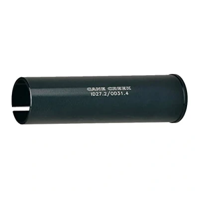 Image of Cane Creek Black Aluminium City Bike Seat Post Adapter Sleeve Shim, 27.2 to 30.0mm