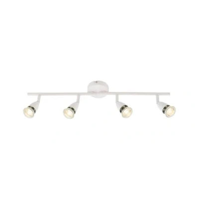 Image of Saxby Amalfi 50W 4 Light Gloss White Decorative Commercial Domestic Adjustable Spotlight Bar
