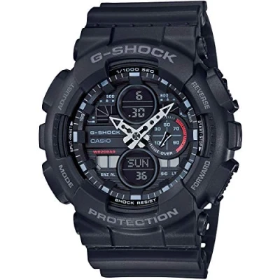 Image of Casio Gents 49.00mm Quartz Watch with Black Analogue Digital dial and Rubber Strap GA 140 1A1ER