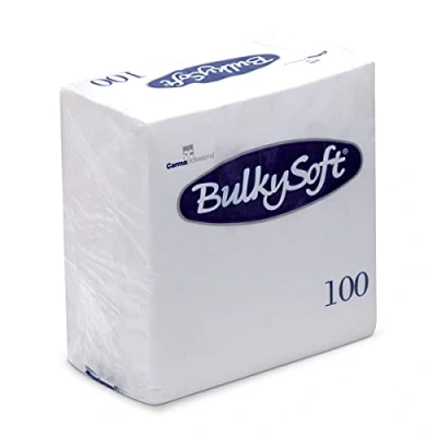 Image of Cocktail Napkins White 24cm Pack of 100 2ply Paper Napkins, Bar Caddy