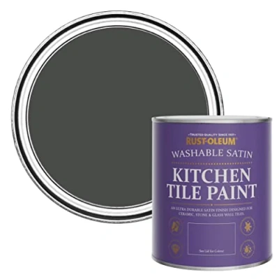Image of Rust Oleum Green water resistant Kitchen Tile Paint in Satin Finish After Dinner 750ml