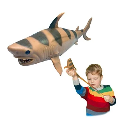 Image of Rep Pals Tiger Shark, stretchy Toy from Deluxebase. Super animal replicas that feel real, great for kids