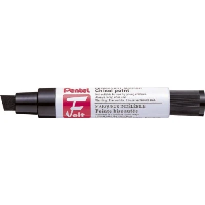 Image of Pentel Jumbo Felt Pen, Large Chisel tip, Black permanent ink, 1 pack of 6 markers
