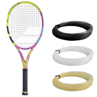 Image of Babolat Pure Aero Rafa 2nd Gen Tennis Racquet (4 1/2&quot; Grip) Strung with 16g White Syn Gut at Mid Range Tension