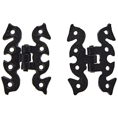 Image of Merriway® BH01795 (2 Pcs) Butterfly Snake Cupboard Cabinet Door Hinge, 68mm (2.11/16 inch) Black Antique Pack of 2 Pieces