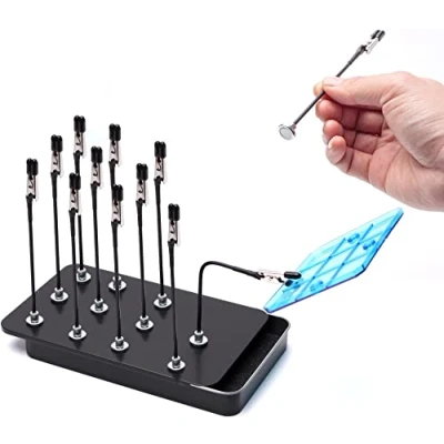 Image of Model Painting Stand Base Holder and 12PCS Magnetic Bendable Alligator Clip Sticks Set Modeling Tools for Airbrush Hobby Parts