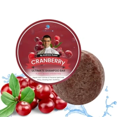 Image of HandMade Solid Shampoo Bar Natural and conditioner For Dry Hair, Hair Nourishment, Prevents Spilt Ends With Plant Based Hydrating SLS Free (Cranberry)