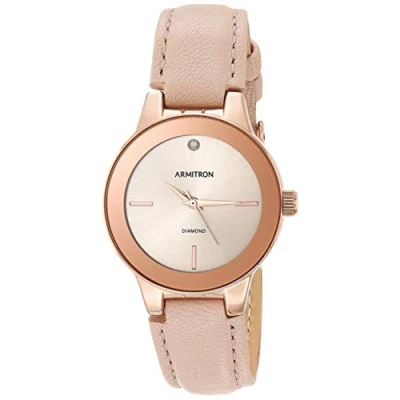 Image of Armitron Women Analog Japanese Quartz Watch with Leather Strap 086702582037