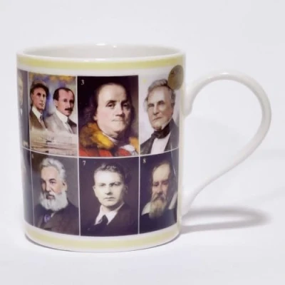 Image of Famous Inventors in History Mug Fine China Construction with Matching Presentation Box