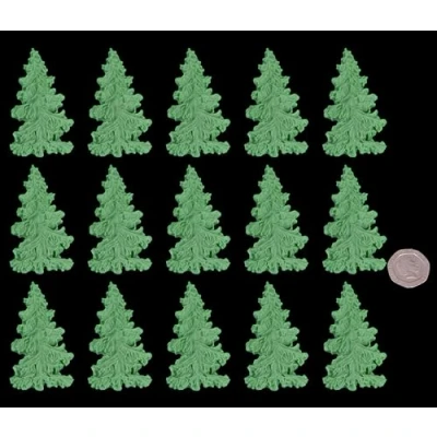 Image of 15 x Edible 3D High Detail Trees icing toppers, cake cupcakes decorations (Bespoke)