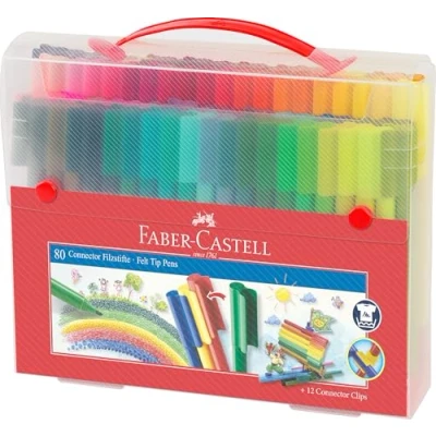 Image of Faber Castell 155579 Connector Colour Felt Tip Pen, 80 Count (Pack of 1)