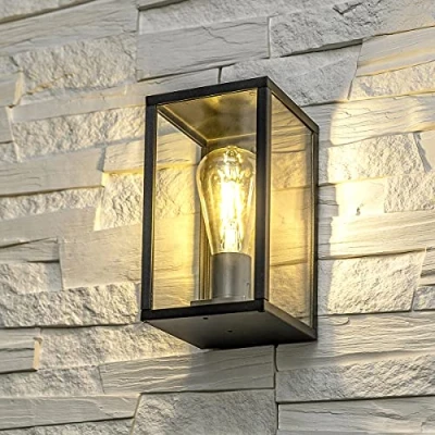 Image of CGC Lighting Aluminium Contemporary Outdoor Outside Wall Light Garden Porch Post Driveway Patio Lamp Weatherproof (Medium)