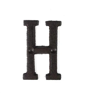 Image of ausuky Cast Iron Retro Metal Alphabet Letters Numbers Sign Address Door Cafe Wall Decor A to Z,0 9 (H)
