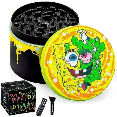 Image of DA HAI herb Grinder Metal Herbal Grinders Spice Spices Crusher Mill protable Grinding Zinc Alloy with Mesh Screen Pollen Scraper, Yellow