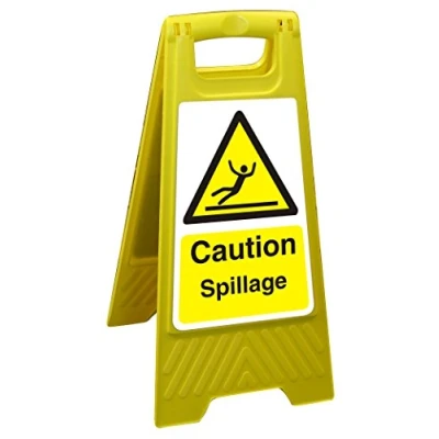 Image of Seco Caution Spillage Floor Standing Sign, 300mm x 600mm Polypropylene