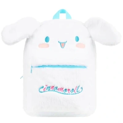 Image of Hello Kitty Fluffy Girls Backpack Cute Plush Kawaii Rucksack Kids Teens Travel Fashion Daypack Bag, Anime Gifts (White Cinnamoroll)