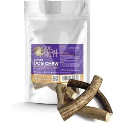 Image of The Regal Mutt Antler Dog Chews Medium (Pack of 3)