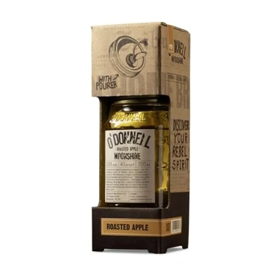 Image of O’Donnell Moonshine Starter Kit Roasted Apple Flavour 700ml Mason Jar and Pouring Lid for First Timers Gift Idea Premium Liqueur Natural Ingredients Vegan 20% ABV 40 Proof