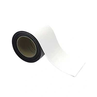Image of Magnetic Steel Easy Wipe Tape, Thin &amp; Flexible, Cut to Fit Strip, Strong High Visible Identification, Suitable For All Non Surfaces White H.100mm x W.10M