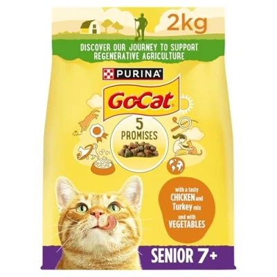 Image of Go Cat Senior Chicken &amp; Veg Dry Food 2kg, Pack of 4