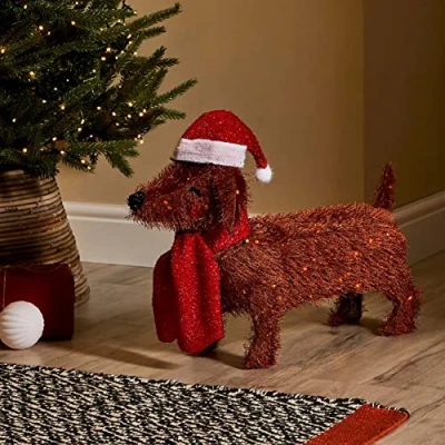 Image of EEMKAY® NewAdorable Gorgeous Design Light Up Sausage Dog Indoor &amp; Outdoor Use Christmas Home Decor M 21