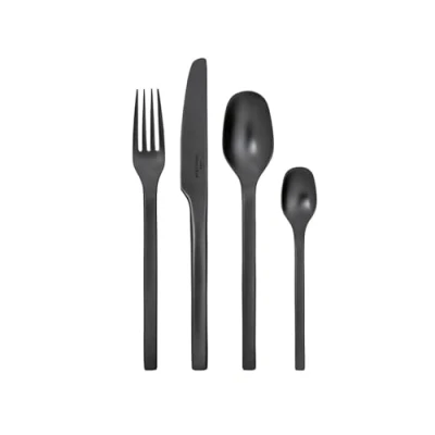 Image of Villeroy &amp; Boch Manufacture Rock Noire 16 Piece Cutlery Set
