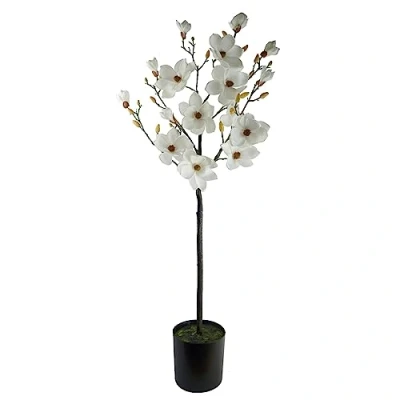 Image of Leaf Design UK Realistic Artificial Blossom Tree, 140cm White Magnolia