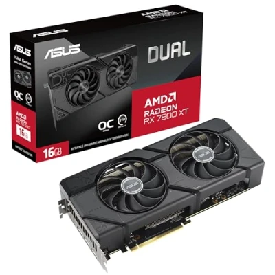 Image of ASUS Dual Radeon RX 7800 XT OC Edition 16GB GDDR6 (AMD RDNA 3, PCIe 4.0, memory, HDMI 2.1, DisplayPort 2.1)