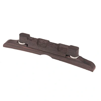 Image of Musiclily 114mm Rosewood Adjustable Compensated Mandolin Bridge