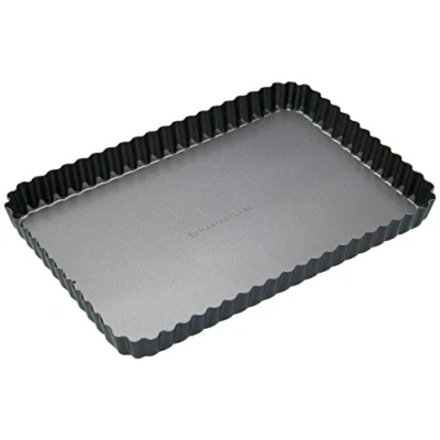 Image of Master Class Non Stick Fluted Rectangular Flan / Quiche Tin, 31 x 21 2.5cm