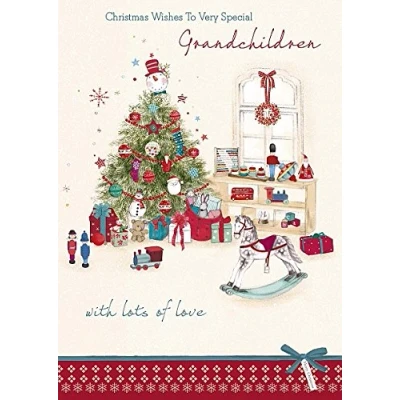 Image of Wishing Well Studios Greetings Card Special Grandchildren Christmas
