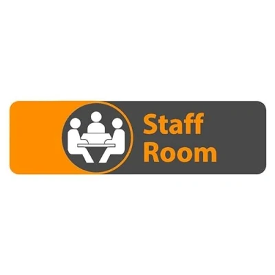 Image of Staff room information sign Self adhesive sticker (450mm x 150mm)