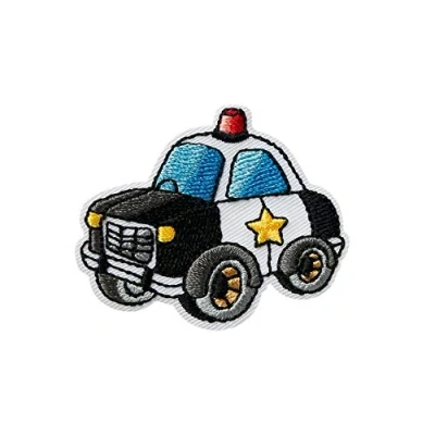 Image of Mono Quick Iron On Patch 5.0 x 4.0 cm Police Car